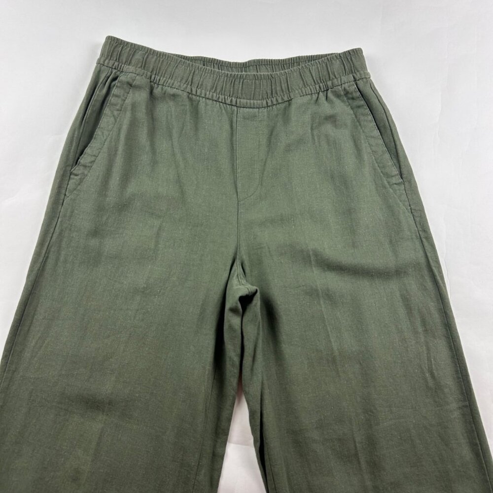 Old Navy Arugula Green Linen Blend High Rise Wide Leg Pant S - Picture 2 of 7